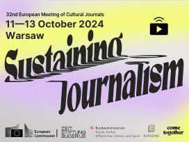 Cover for: Sustaining Journalism—32nd European Meeting of Cultural Journals